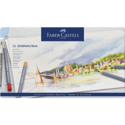 Акварельные карандаши Faber-Castell Goldfaber Aqua 36 цветов в металлической коробке