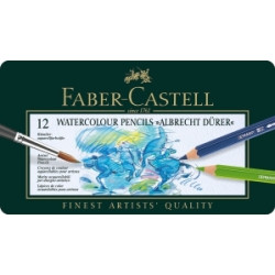 Акварельные карандаши Faber-Castell Albrecht Dürer 12 цветов в металлической коробке