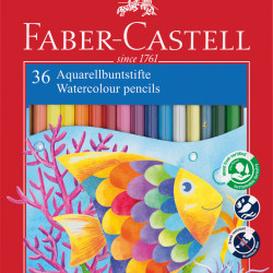 *Akvareļu zīmuļi Faber-Castell Fish ar otiņu, asināmo, 36 krāsas