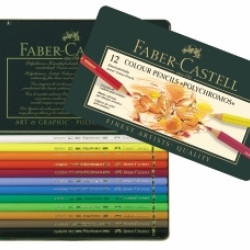 Карандаши Faber-Castell Polychromos 12 цветов в металлической коробке