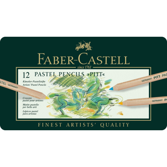 Пастельные карандаши Faber-Castell Pitt söe Ø 4,3мм, 12 цветов