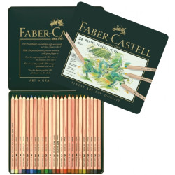 Pasteļzīmuļi Faber-Castell Pitt Pastel metāla kārbā, 24 krāsas