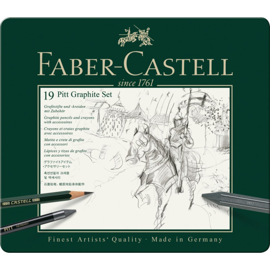Zīmuļu komplekts Faber Castell Pitt Monochrome 19 priekšmeti