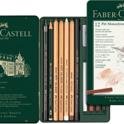 Набор Faber-Castell Pitt Monochrome 12 предметов в металлической коробке