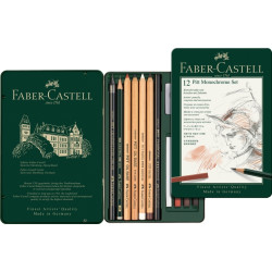 Набор Faber-Castell Pitt Monochrome 12 предметов в металлической коробке