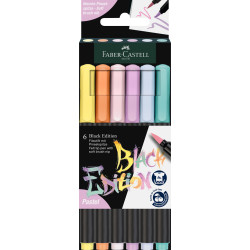 Flomāsteri Faber-Castell Black Edition 6 pasteļkrāsas