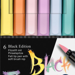 Flomāsteri Faber-Castell Black Edition 6 pasteļkrāsas