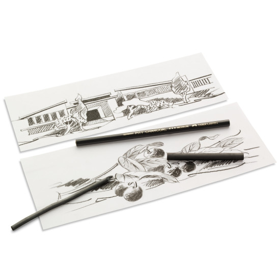 Угольныестержни Faber-Castell Pitt Natural 9-15мм синевато-черный