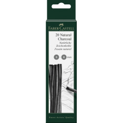 Ogles naturālas Faber Castell Ø 3-6mm, 20gab/iep, melnas