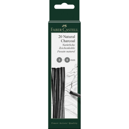 Ogles naturālas Faber Castell Ø 3-6mm, 20gab/iep, melnas