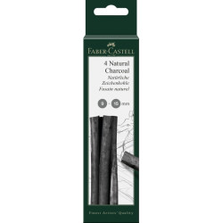 Ogles naturālas Faber-Castell, Ø 9-15mm, 4gab/iep, melnas