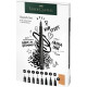 Линеры Faber-Castell Pitt Artist 9 шт + Скетчбук