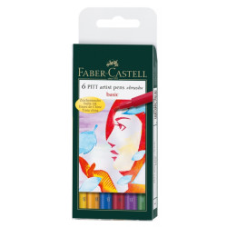 Ручки Faber-Castell Pitt Artist Pen Кисти 6 цветов базовые
