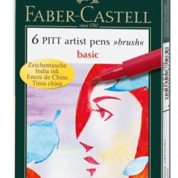 Ручки Faber-Castell Pitt Artist Pen Кисти 6 цветов базовые