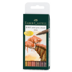 Ручки-кисти Faber-Castell Pitt Artist Pen Terra 6 цветов