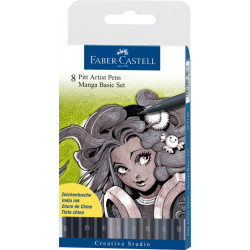 Ручки Faber-Castell Pitt Artist Manga 8 цветов базовый набор