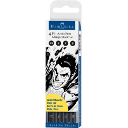 Ручки Faber-Castell Pitt Artist Manga Черный набор 4 пера