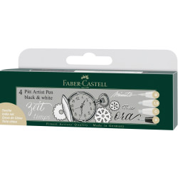 Ручки Faber-Castell Pitt Artist Pen 4 цвета черно-белые