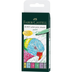 Ручки Faber-Castell Pitt Artist Pen Brush Пастель 6шт