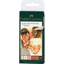 Ручки Faber-Castell Pitt Artist Pen Brush Портретный набор 6 цветов