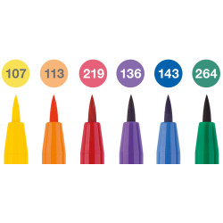 Ручка Faber-Castell Pitt Artist Pen набор 6 цветов водостойкая
