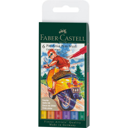 Ручка Faber-Castell Pitt Artist Pen набор 6 цветов водостойкая