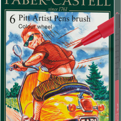 Ручка Faber-Castell Pitt Artist Pen набор 6 цветов водостойкая
