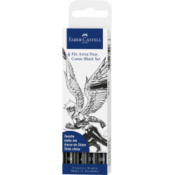 Ручки Faber-Castell Pitt Artist Pen Comic 4шт черный