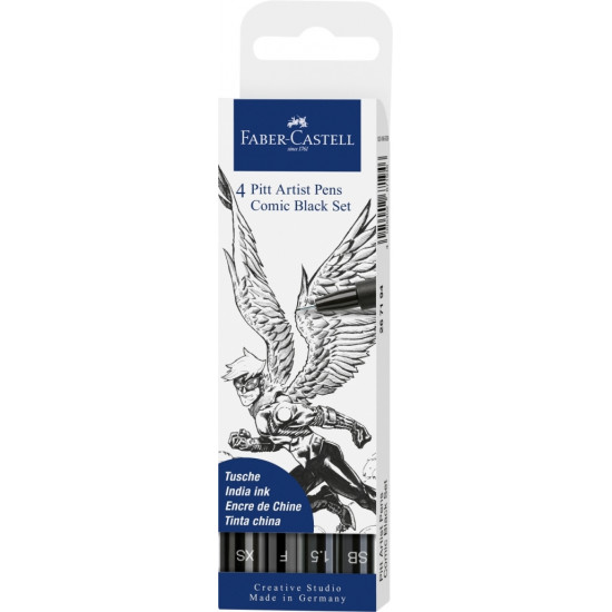 Ручки Faber-Castell Pitt Artist Pen Comic 4шт черный