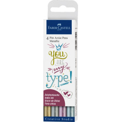 Ручки Faber-Castell Pitt Artist Pen Metallic 15мм 4шт