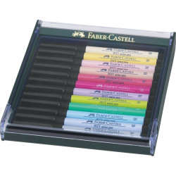 Перьевые ручки Faber-Castell Pitt Artist Pen 12 пастельных оттенков