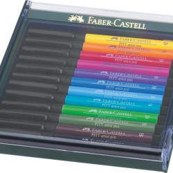 Перьевые ручки Faber-Castell Pitt Artist 12 базовых тонов