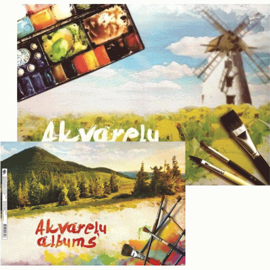 Akvareļu albums ABC Jums A3, 225g/m², 15 lapas