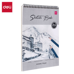 Скетчбук DELI "C401", White, Открывается на 180°
