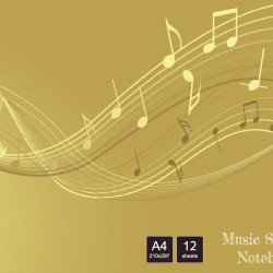 Нотная тетрадь KPF Music School Notebook  A4 12 листов Горизонтальная
