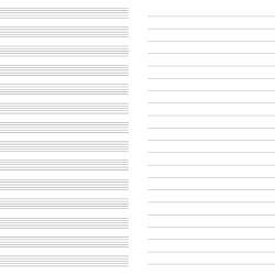 Nošu burtnīca College A4, 12 lapas, nošu un parastās līnijas.