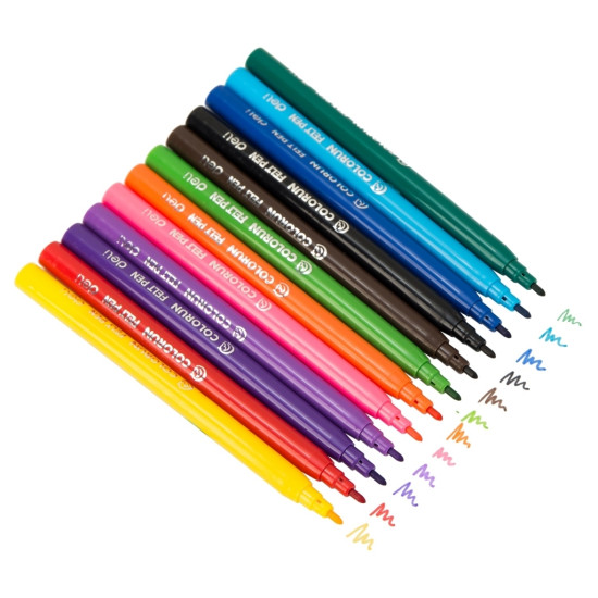 Фломастеры DELI ColoRun 12 цветов смываемые