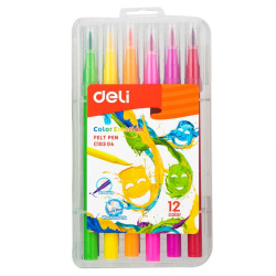 Фломастеры Deli EC10304 12 кистей