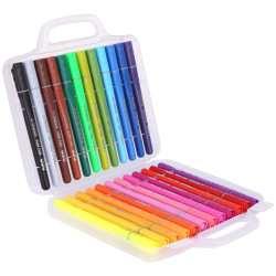 Фломастеры Deli EC10624 U-touch трехгр. Вентилируемый смываемые 24цв. пластиковый пенал