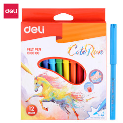 Фломастеры DELI 12 цветов  водостойкие
