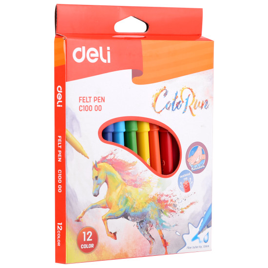 Фломастеры DELI 12 цветов  водостойкие