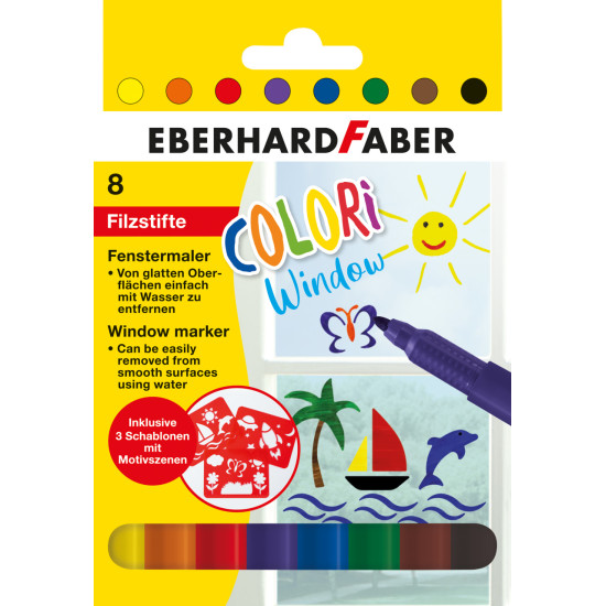 Маркеры Eberhard Faber Jumbo 8шт с трафаретами