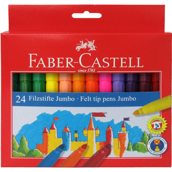 Фломастеры Faber-Castell Jumbo 24 цвета моющиеся