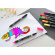 Divpusēji flomasteri Faber Castell, 10 neona krāsas