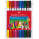 Divpusēji flomasteri Faber Castell, 10 krāsas