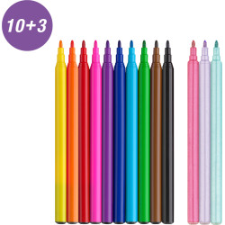 Фломастеры Faber-Castell Единорог 10+3 с блестками и стикерами
