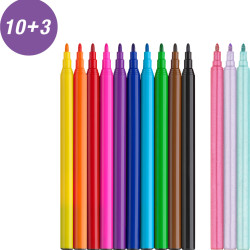 Фломастеры Faber-Castell Единорог 10+3 с блестками и стикерами