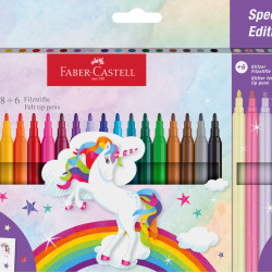 Фломастеры Faber-Castell Единорог 18+6 с блестками