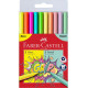 Trīsstūrveida flomasteri Faber Castel, 5 pasteļu un 5 neona krāsas