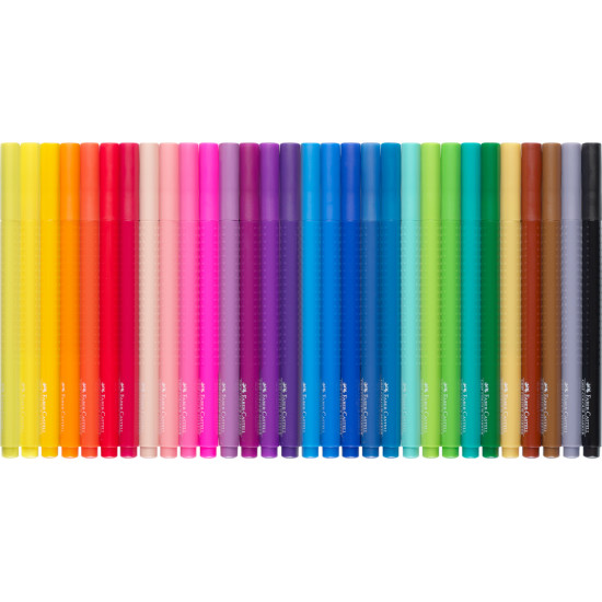 Фломастеры Faber-Castell Grip 30 цветов эргономичные